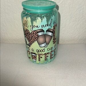 Leopard Print Coffee glass tumbler